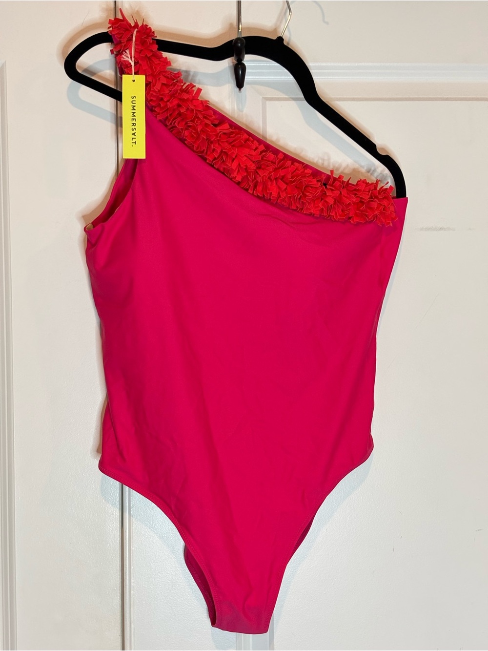 NWT Summersalt Confetti Pom Sidestroke One Piece Swimsuit Pink Coral 14